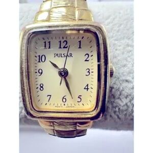 Pulsar Gold-Tone Square Watch